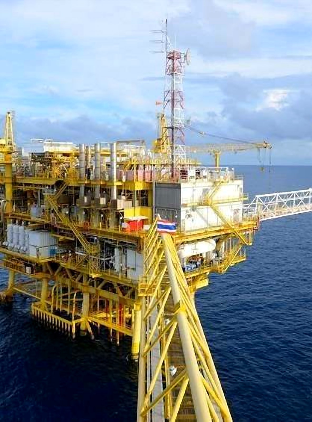 Offshore wellhead platform at sea